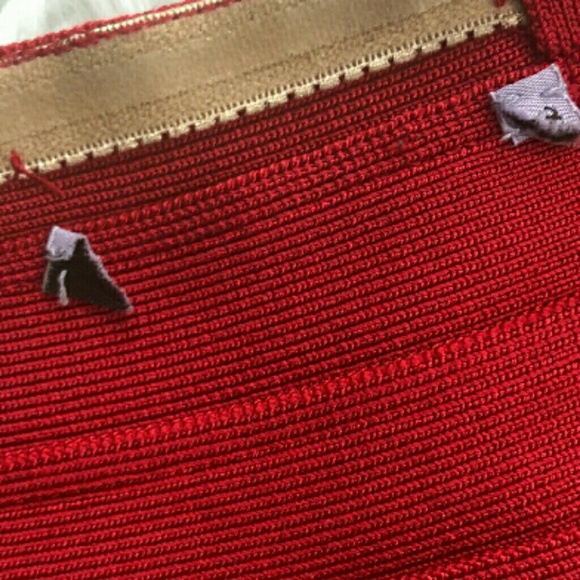 Herve Leger "Candice" Lip Stick Red XXS Dress - Picture 5 of 8